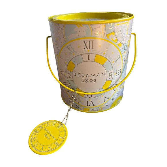 Beekman 1802 Yellow Decorative Collectible Tin Container With Lid & Handle - Picture 1 of 6